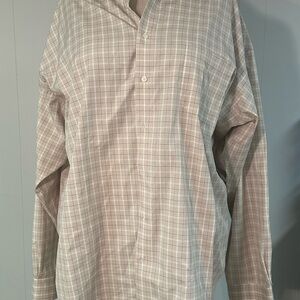 Pronto Uomo Cream and Gray Checkered Shirt